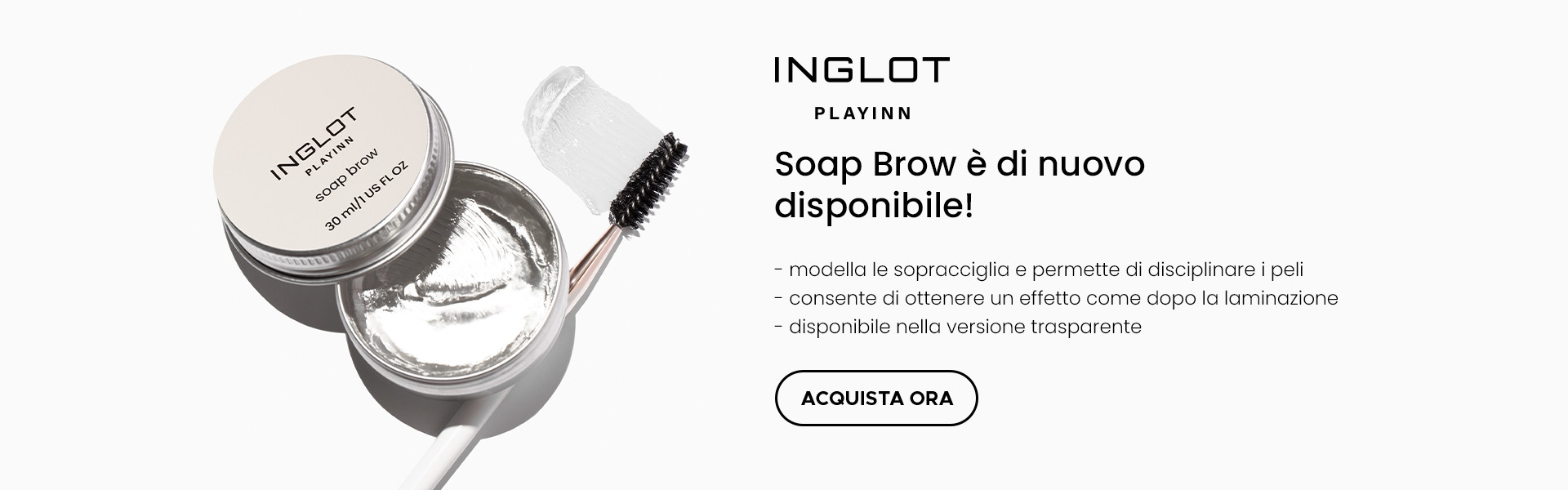 INGLOT PLAYINN Soap Brow Pasta Modellante per Sopracciglia